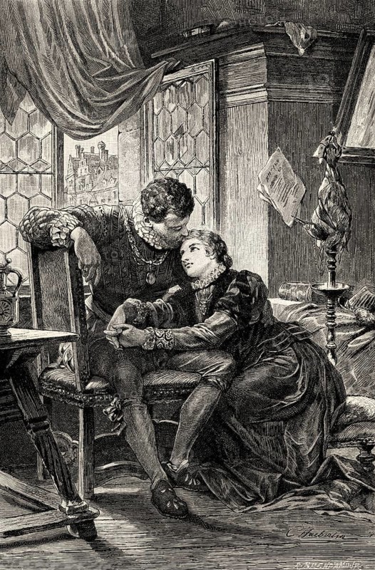 ACT III, SCENE II., Clara's dwelling, Egmont and Clara, scene from EGMONT by Johann Wolfgang von Goethe