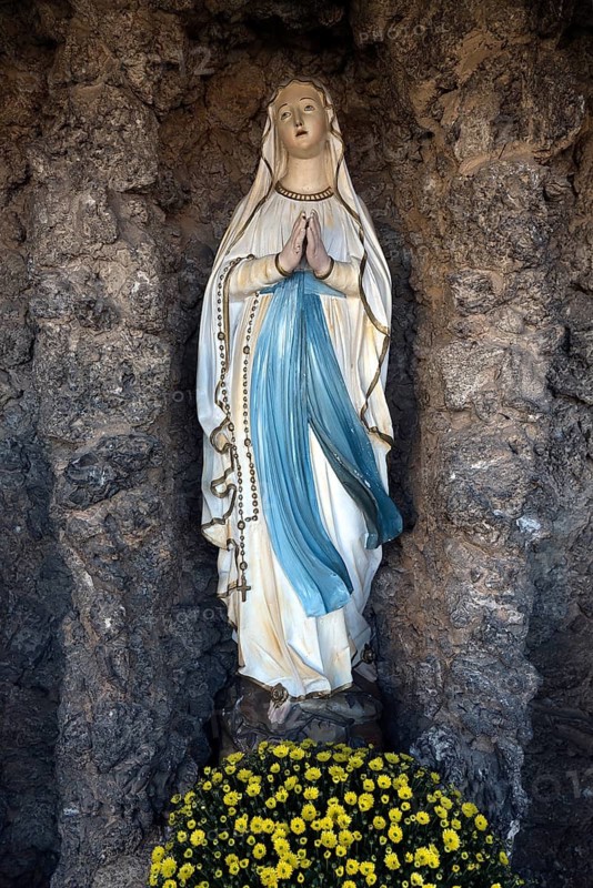 Statue of the Virgin Mary at the church of St Kunigund, Schnaittach, Middle Franconia, Bavaria, Germany
