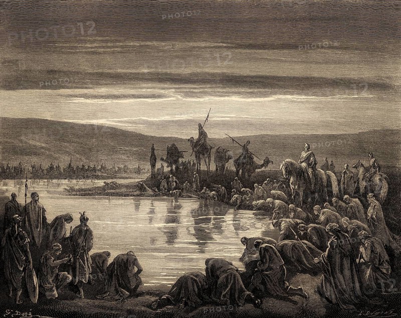 Gideon choosing his soldiers, Old Testament, Gustave Doré, 1863