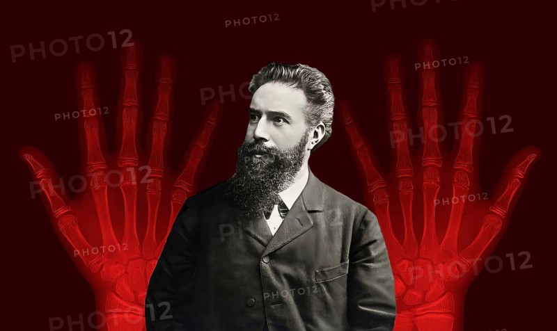 Portrait of Wilhelm Conrad Röntgen, 1845 – 1923, German mechanical engineer and physicist, digitally edited