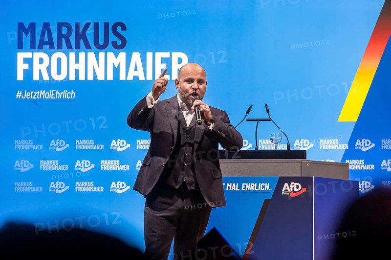 Markus Frohnmaier, MdB. Leading candidate for the post of Minister-President in Baden-Württemberg. However, he only wants to switch to state politics if he actually becomes prime minister. He is not standing for election as a member of the state parliament. Campaign rally for the state election of the AfD party in the Congress Center Pforzheim CCP. Pforzheim, Baden-Württemberg, Germany