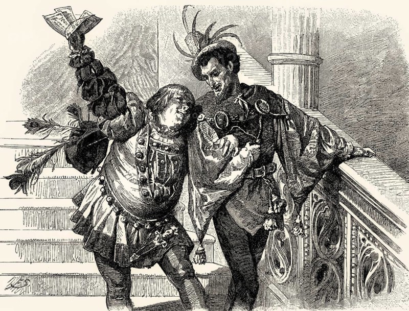 Mephistopheles with a Fool, Florentine carnival, Faust II, by Johann Wolfgang von Goethe