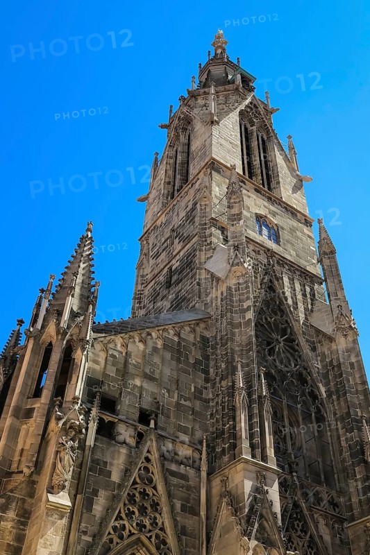 St Mary's Church Reutlingen, sacred building built from 1247 to 1343, cultural monument, Gothic church, Reformation church, Protestant church, place of worship, Christian architecture, main tower, church tower, restored in neo-Gothic style, Reutlingen, Baden-Württemberg, Germany