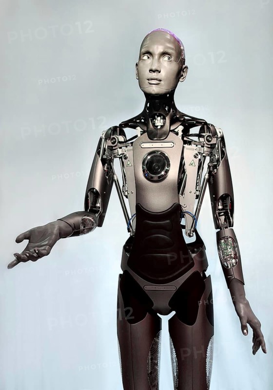 Humanoid robot for human-machine communication, artificial intelligence, AI, exhibition, history of the future, Germany