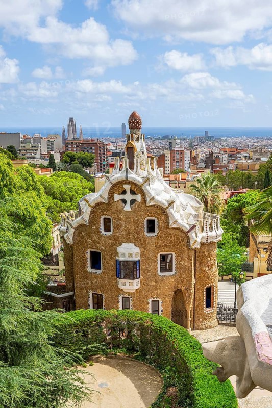Park Guell by Antonio Gaudi, Park Gueell, Antonio Gaudi architect, Unesco World Heritage Site, Gracia District, Barcelona, Catalonia, Spain