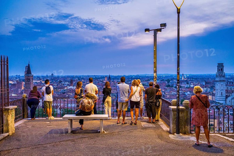 Viewing terrace at Castel San Pietro, Verona, Veneto, Italy