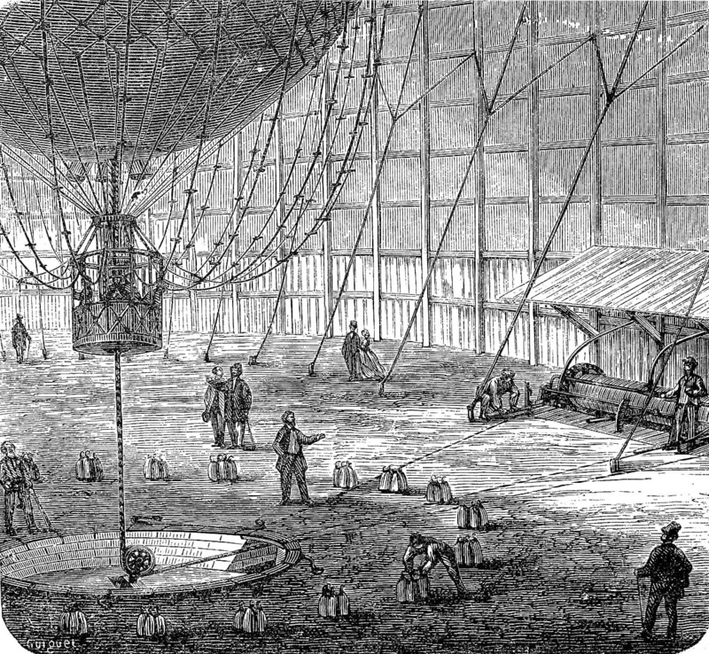 Balloon by Baptiste Henri Jacques Giffard, 8 January 1825, April 1882, a French engineer and aviation pioneer, Historical, digital reproduction of an original from the 19th century