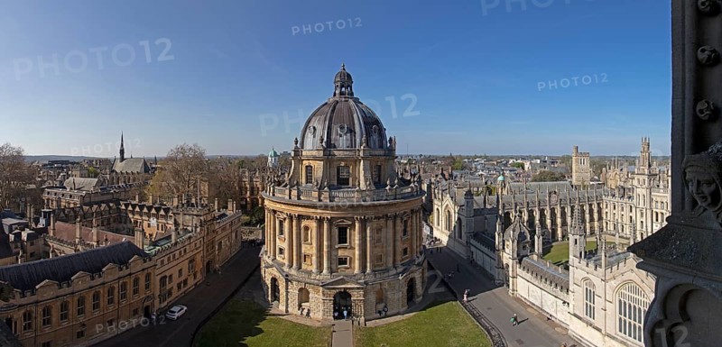 Brasenose College, Radcliffe Camera Library, All Souls College, Photomerge, Oxford, England, Great Britain
