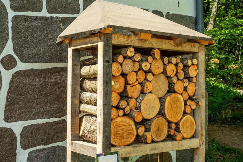 Insect asylum, insect box, insect hotel, bee house, an artificial help for nesting and overwintering insects in Stenshuvud national park, Simrishamn municipality, Skåne county, Sweden, Scandinavia