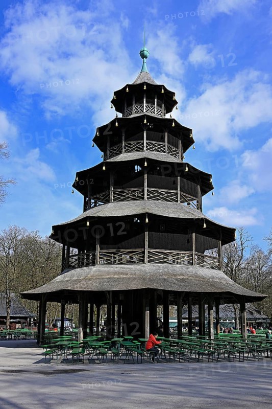 Chinese Tower, English Garden, Munich, Bavaria, Germany