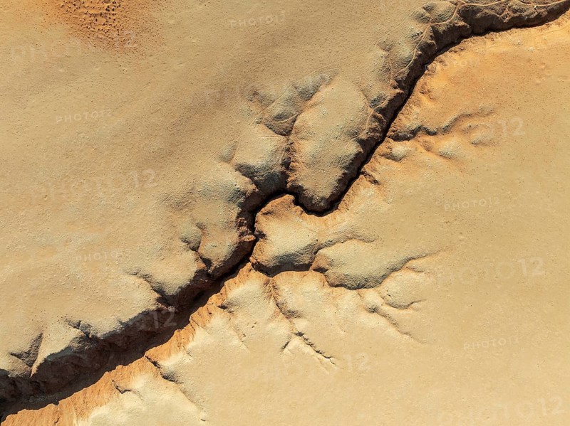 Canyon in the Tsondab Valley in the Namib Desert. Aerial view. Drone shot. Namibia