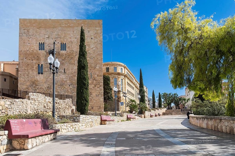 Romanesque fortress building Torre del Pretori o Castell del Rei in Tarragona, Spain