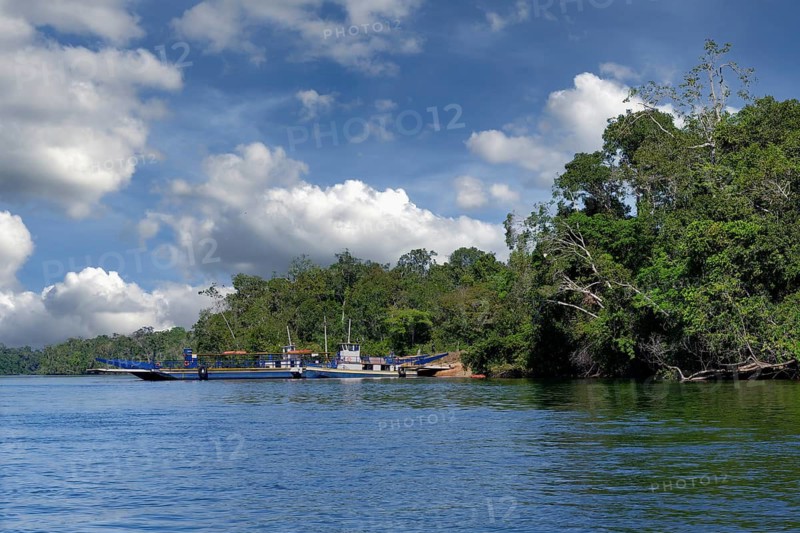 River Ferry Boat landing on Juruena river, Alta Floresta, Amazon, Brazil
