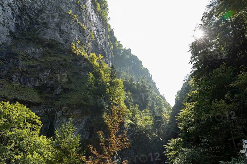 The narrow Tamina Gorge at Alter Bad Pfäfers, St. Gallen, Switzerland