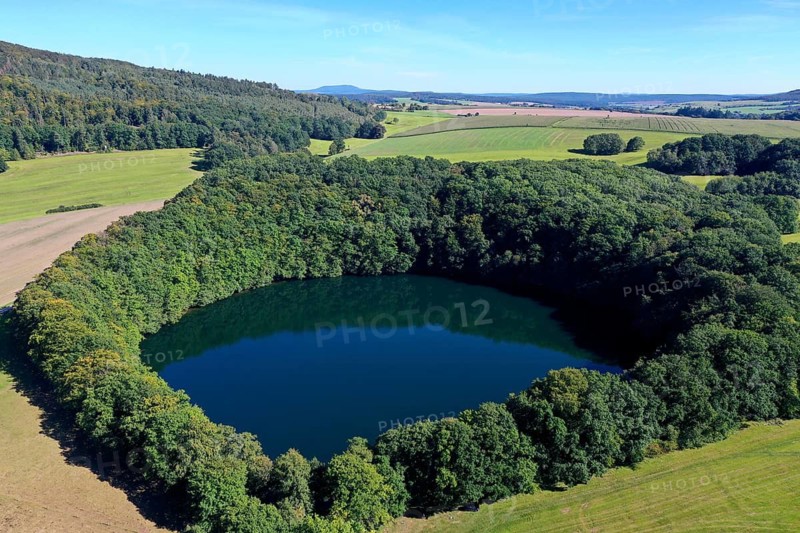 Bernshäuser Kutte, Erdfallsee, Bernhausen near Urnshausen, Dermbach, Thuringian Rhön, Wartburgkreis, Thuringia, Germany