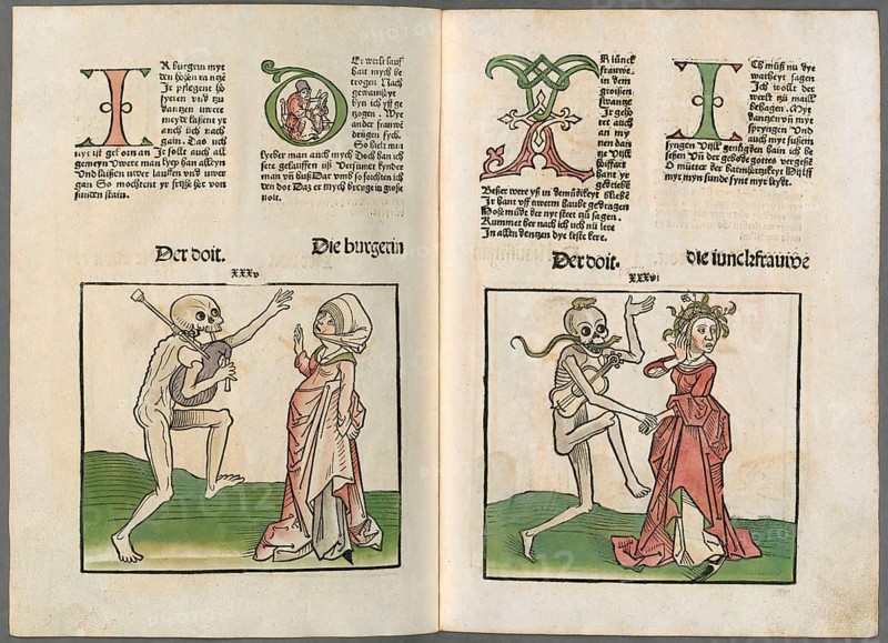 The Middle Rhenish Totentanz, Dance of Death, published by Heinrich Knoblochtzer, c. 1450
