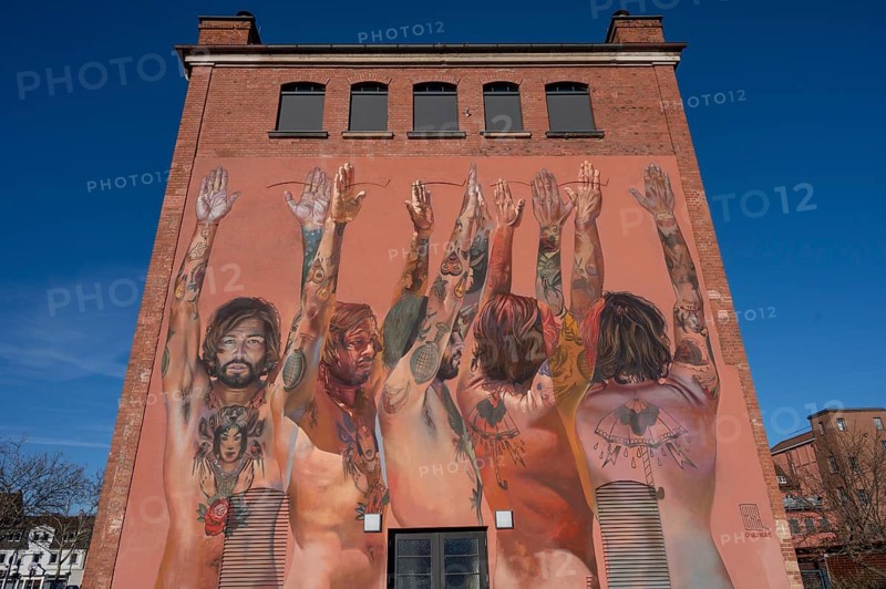 Street art for the Museumswinkel, artist Case Maclaim, Medezinies Museum, Gebbertstraße, Erlangen, Middle Franconia, Bavaria, Germany