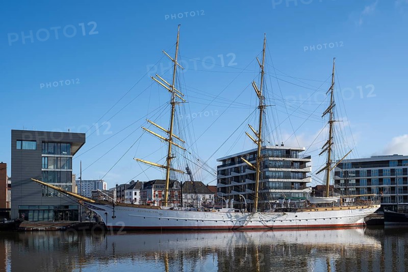 Training ship Germany, sailing ship, New Harbour, Havenwelten, Bremerhaven, Bremen, Germany