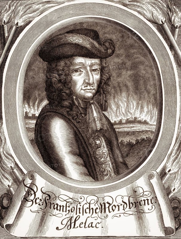 Ezéchiel du Mas, Comte de Mélac, c. 1630 - 1704, a career soldier in the French army under King Louis XIV and war minister Louvois