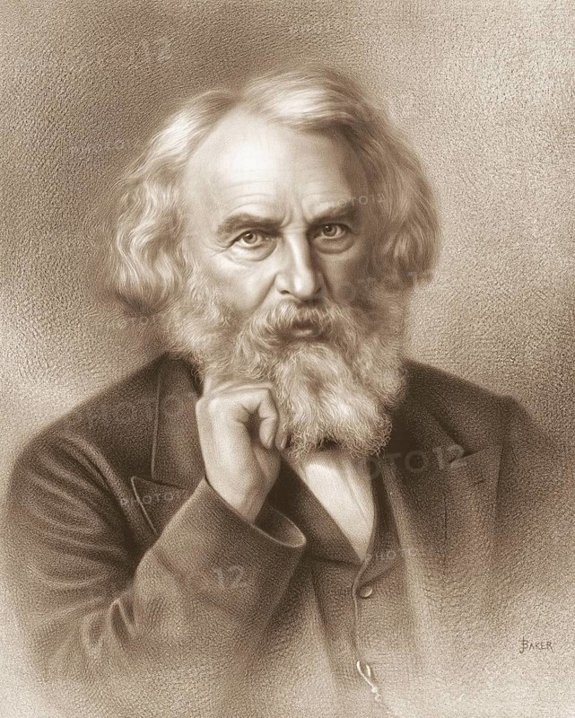 Henry Wadsworth Longfellow, 1807 – 1882, American poet, digitally edited