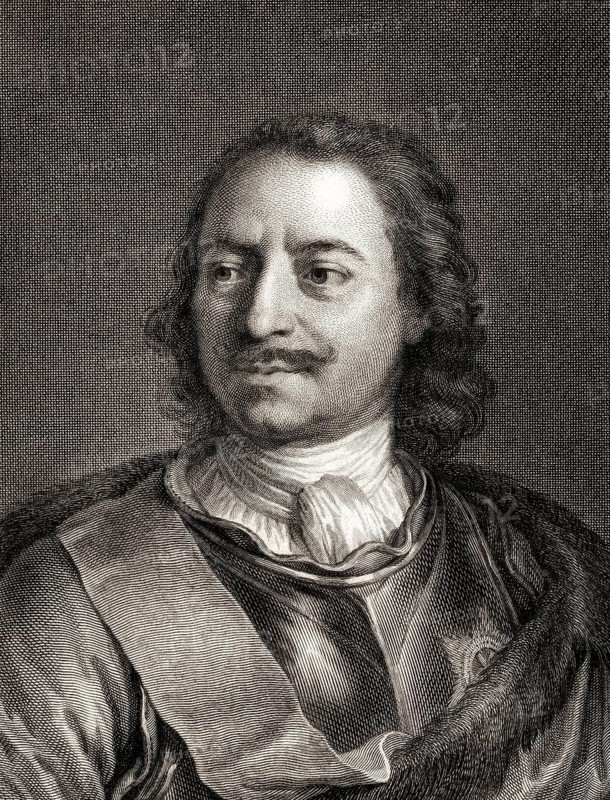 Portrait of Peter the Great, Peter I or Pyotr Alexeyevich Romanov, 1672-1725, Emperor of the Russian Empire, digitally optimized