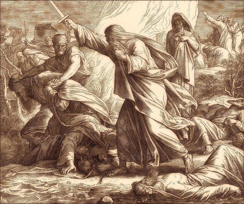 Slaughter of the Prophets of Baal, Old Testament, by Julius Schnorr von Carolsfeld