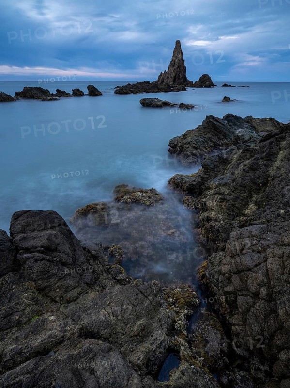 Rocky coast, Cabo de Gata-Nijar Natural Park, Almeria, Andalusia, Spain