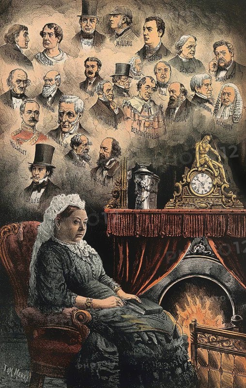 Queen Victoria dreaming about important men of her reign