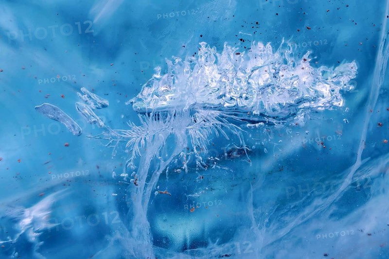 Structures in glacial ice, ice cave, glaciers, Vatnajökull, winter, Iceland, Scandinavia