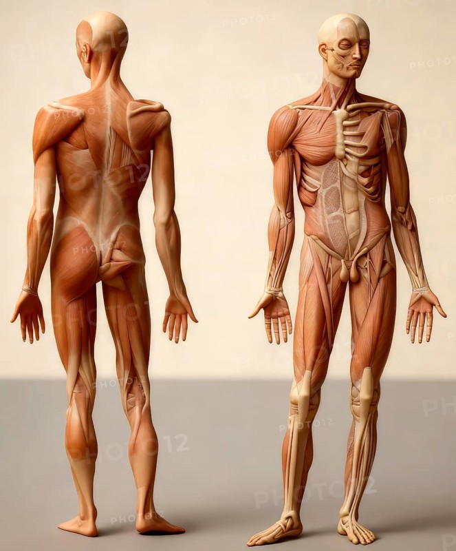 Anatomical illustration, 19th Century, human muscles, 1896