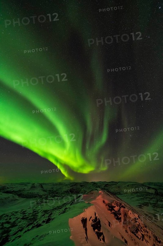 Northern Lights (Aurora borealis), Söröya, Finnmark, Norway, December 2018