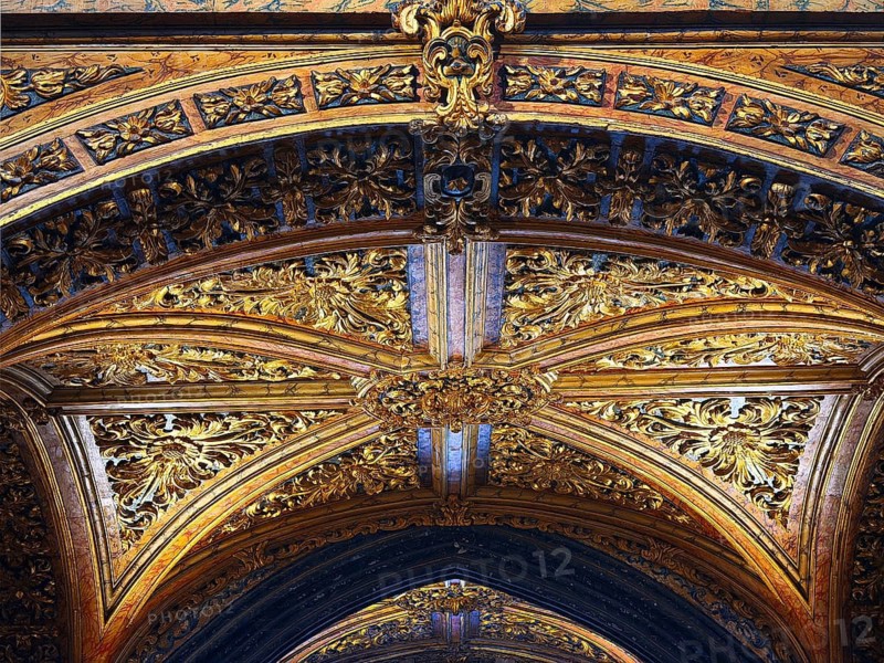 Igreja São Francisco, gilded wood carving in the Church of St. Francis, Rococo Talha Dourada, UNESCO World Heritage Site, Old Town, Poto, Portugal