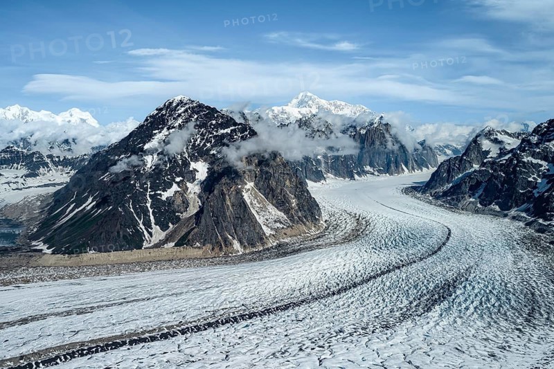 Mount Church, Ruth Glacier, Alaska Range Glaciers and Mountains, Alaska, USA