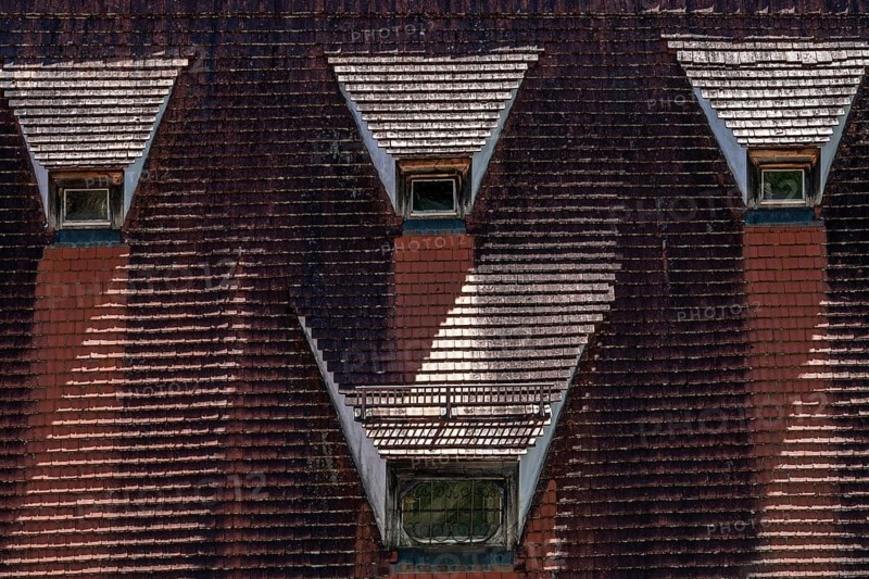 Dachgauben, Altstadt Füssen, Ostallgäu, Bavaria Germany