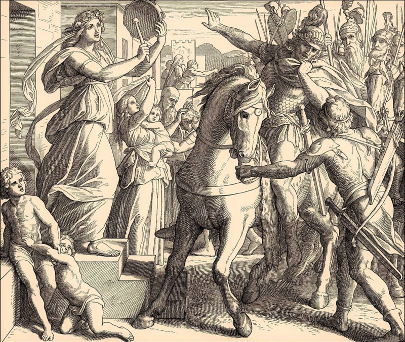 Jephthah's Daughter, Old Testament, by Julius Schnorr von Carolsfeld, 1860