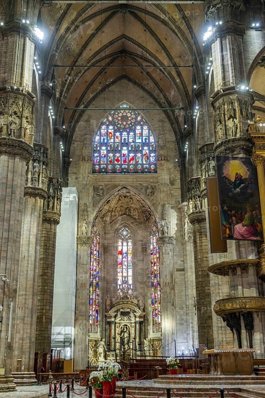 Milan Cathedral from inside the church, Milan, Italy
