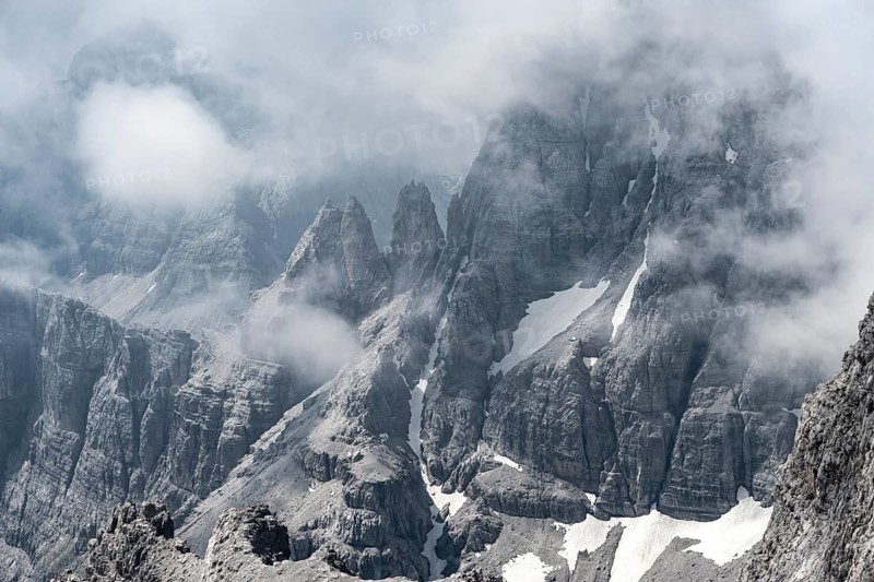 Fog in the Brenta Mountains, Parco Naturale Brenta-Adamello, Trentino, Italy