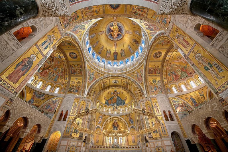 Church of Saint Sava or Temple of Saint Sava orthodox church, Interior, Belgrade, Serbia