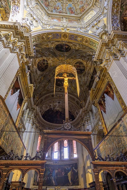 Old wooden cross in the Basilica of Santa Maria Maggiore, Bergamo, Province of Bergamo, Italy