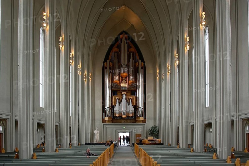 Iceland, Hallgrimm Church, interior view, Europe, Reykjavik