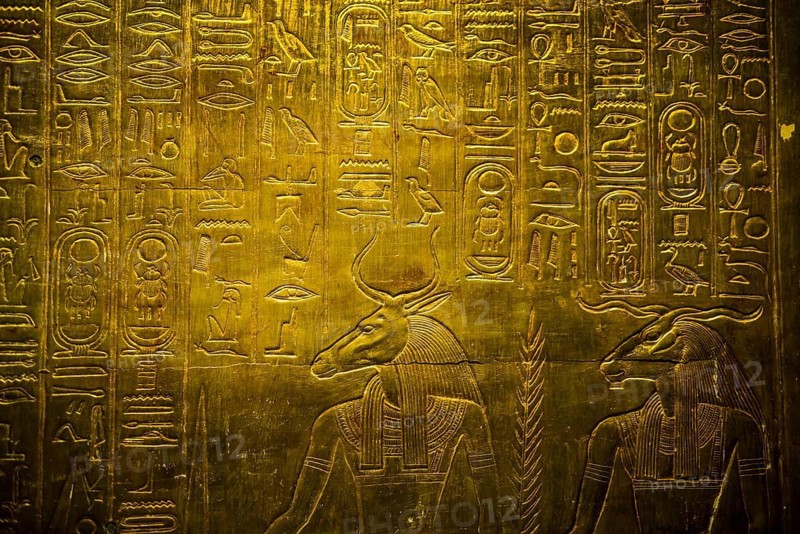 Pharaoh Tutankhamun's gold treasure, the Grand Egyptian Museum, Grand Egyptian Museum, GEM, Giza, Cairo, Egypt