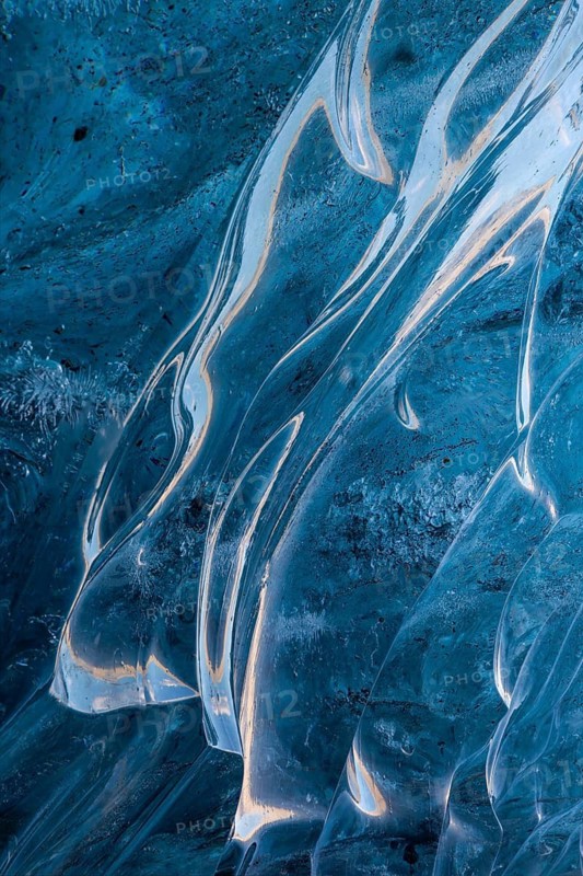 Structures in glacial ice, ice cave, glaciers, Vatnajökull, winter, Iceland, Scandinavia