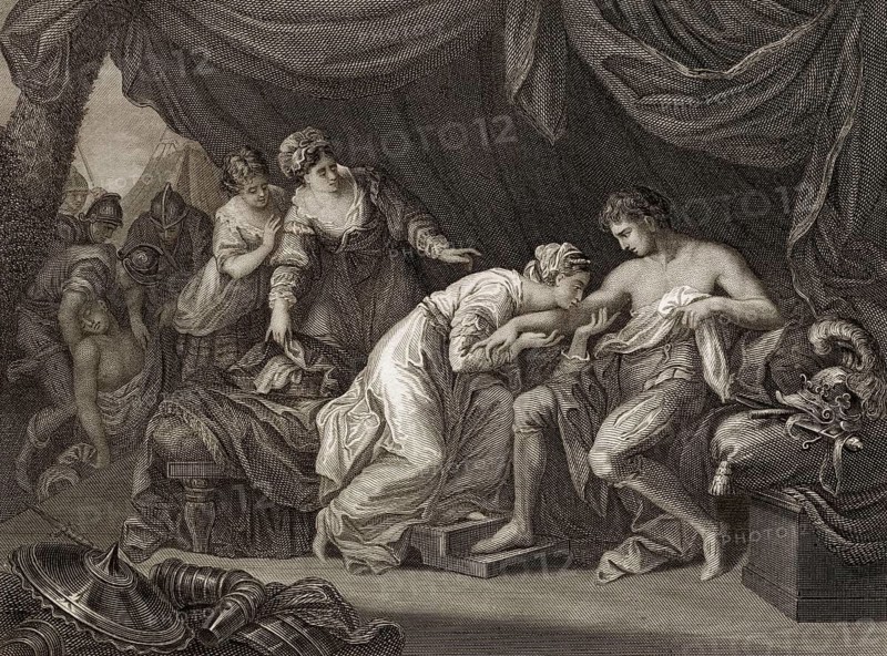 Eleonore von Kastilien, 1241-1290, saugt Gift aus der Wunde von Prinz Edward, 1239-1307, dem späteren König Edward I.