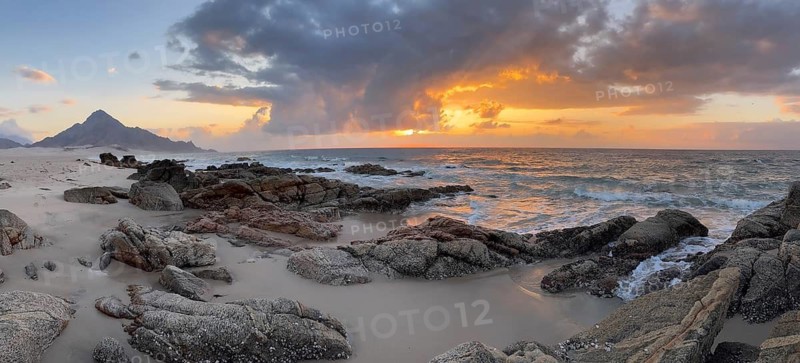 Sunrise on the beach, coast near Sadah, Oman