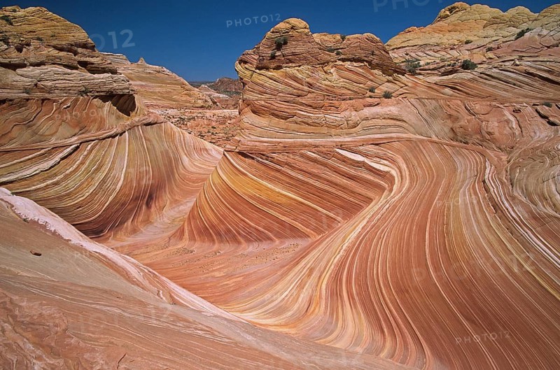 USA, Arizona, The Wave, The Wave, Paria-Vermillion Wilderness, North Coyote Buttes, Sandstone Formation, North Coyote Buttes, Arizona, USA