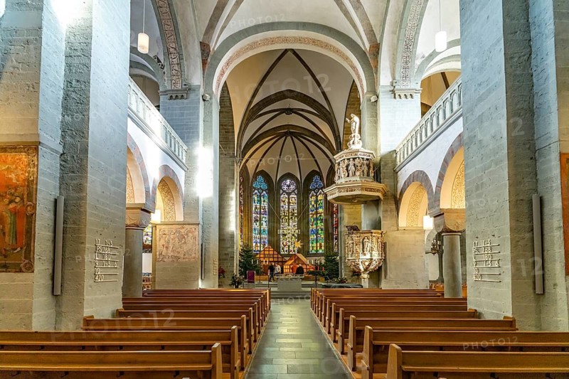 Interior of St. Peter's Church in Soest, North Rhine-Westphalia, Germany