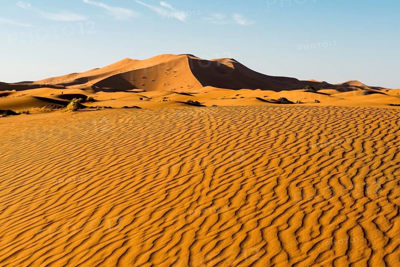 Sand dunes, sunset, near Merzouga, Meknès-Tafilalet region, Erg Chebbi, northern Sahara, Morocco