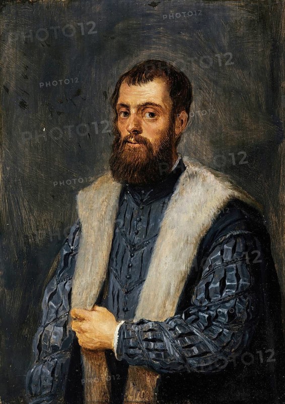 Portrait of a Man (after Titian) (1651-1656), painting by David Teniers (baptised 15 December 1610 in Antwerp, died 25 April 1690 in Brussels), Flemish painter, draughtsman and curator. He was an innovator in a variety of genres such as history painting, genre painting, landscape, portrait and still life. He is most remembered today as the leading Flemish genre painter of his time, reproduction from a 17th century painting. Authentic, file restored for optimal use, exact date of original unknown
