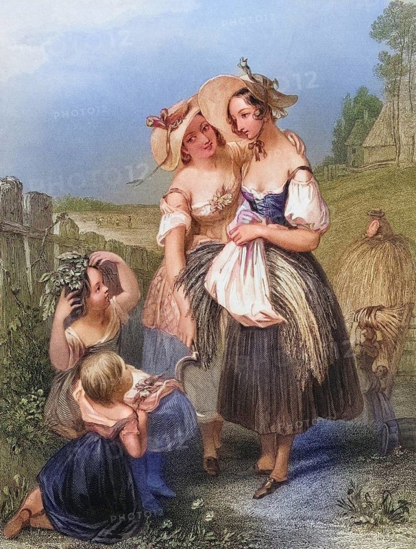 Happy Days, Mother with Child, Summer, by H. Cook after J. Brown, Historic, digitally restored reproduction from a 19th century original, Record date not stated