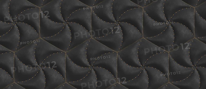 This illustration features a sophisticated 3D geometric pattern with hexagon tiles, perfect for modern wallpaper design The intricate arrangement adds a touch of elegance and depth